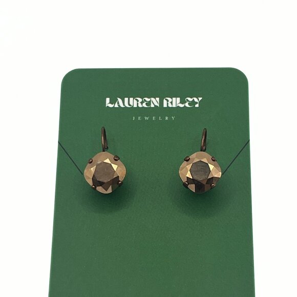 Handcrafted Copper Swarovski Crystal Drop Earrings - Copper plated Premium Luxe - Picture 1 of 5